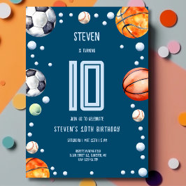 Convites Esportes com bola aniversário infantil