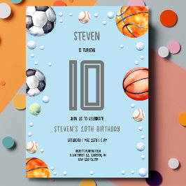 Convites Esportes com bola aniversário infantil
