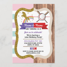 Convites Esportes de Aniversário da Garota Conjunta Unicóri