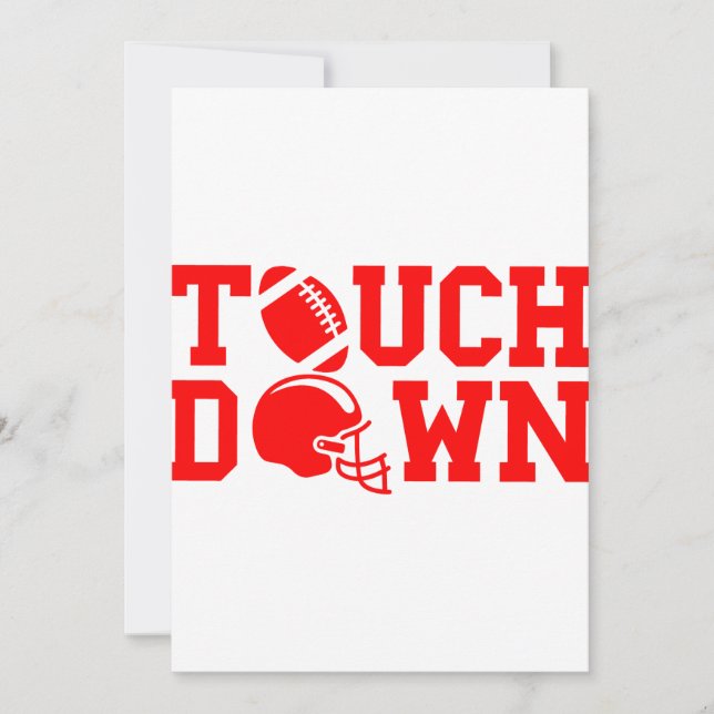 Convites esportes de touchdown de futebol americano vermelh (Frente)