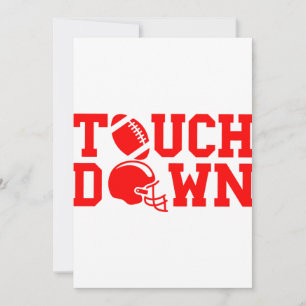 Convites esportes de touchdown de futebol americano vermelh