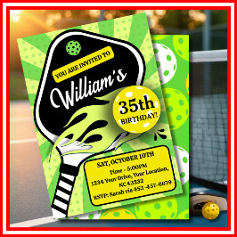 Convites Esportes Verdes - ReTRO de Aniversário do Pickleba