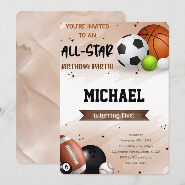 Convites Esportivos (Frente/Verso)