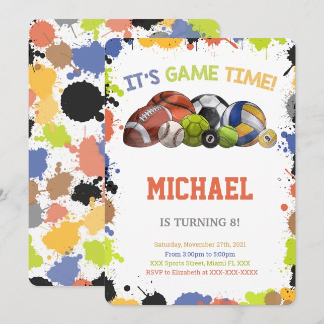 Convites Esportivos de Todas as Estrelas (Frente/Verso)