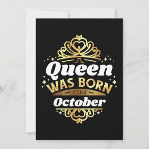 Convites Esposa Arte Uma Rainha Nasceu Em Outubro