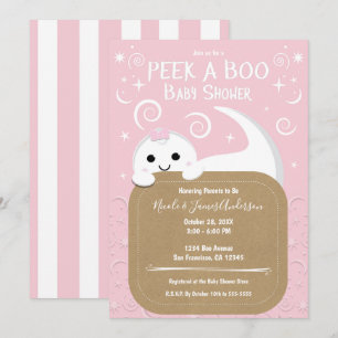 Convites Espreita um Fantasma Rosa BOO Festa de Bebê de Hal