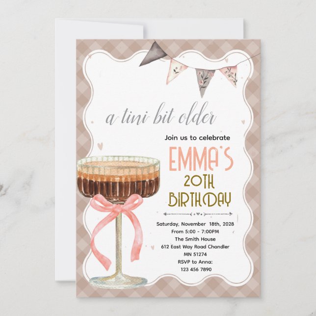 Convites Espresso Martini birthday party invitation (Frente)