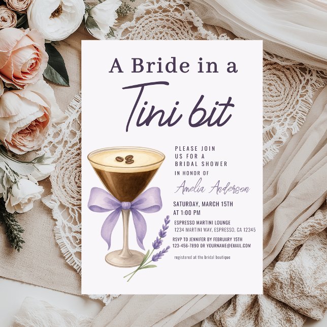 Convites Espresso Martini Bride in a Tini Bit Bridal Shower (Criador carregado)