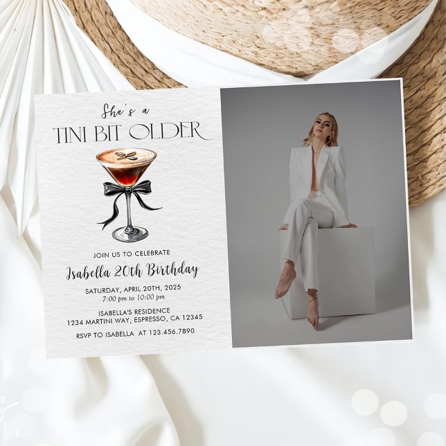 Convites Espresso Martini Tini Bit Foto De Aniversário Mais (Criador carregado)