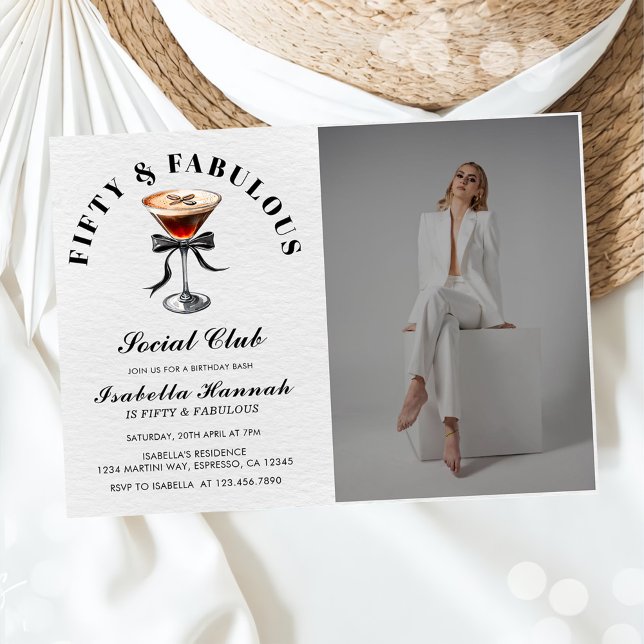 Convites Espresso Martini Tini Bit Older 50thBirthday Photo (Criador carregado)