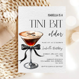 Convites Espresso Martini Tini Bit Older Birthday Party 