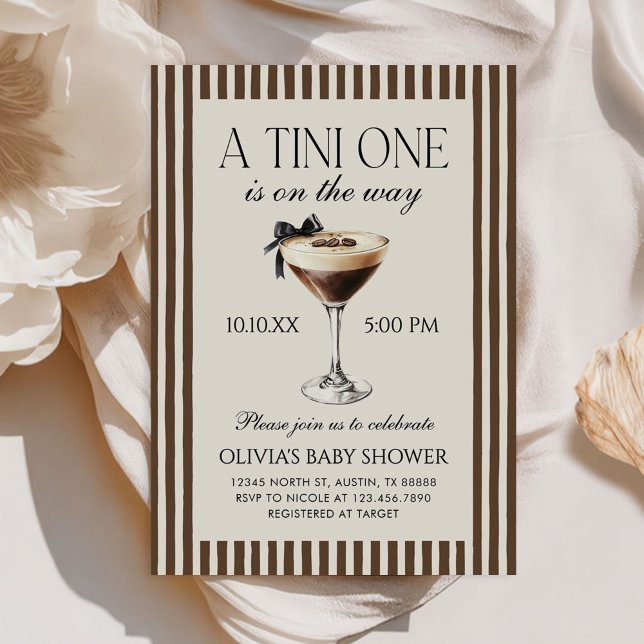 Convites Espresso Martini Tini One Baby Shower (Criador carregado)