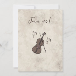 Convites Espresso Violino-Violino criado com grãos de café-