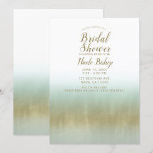 Espuma do Mar Dourado Branco Bridal Shower Elegant