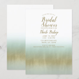 Convites Espuma do Mar Dourado Branco Bridal Shower Elegant