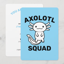 Convites Esquadrão de Axolote fofo engraçado personalizável