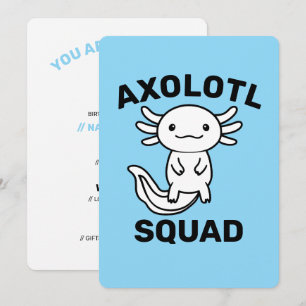 Convites Esquadrão de Axolote fofo engraçado personalizável