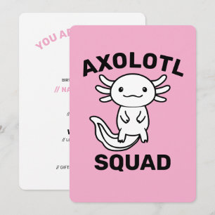 Convites Esquadrão de Axolote fofo engraçado personalizável
