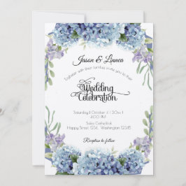 Convites Esqueça-Me-Não Flores Aquarela Elegante