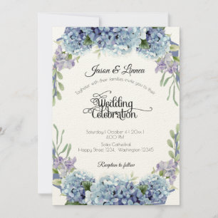 Convites Esqueça-Me-Não Flores Aquarela Elegante