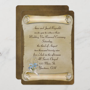 Convites Esqueça-me - Não na Vintage - Rolar Vow Renewal