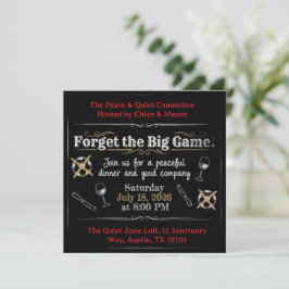 Convites Esqueça o Grande Jogo! Jantar Elegante Anti-Futebo