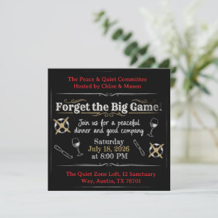 Convites Esqueça o Grande Jogo! Jantar Elegante Anti-Futebo