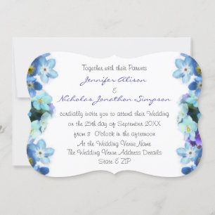 Convites Esquece-Me De Não Flores De Casamento De Aquarela