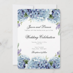 Convites Esquece-Me-Não-Flores Casamento Elegante De Aquare