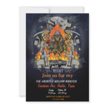 Esqueleto Assustador Na Festa Noturna De Halloween