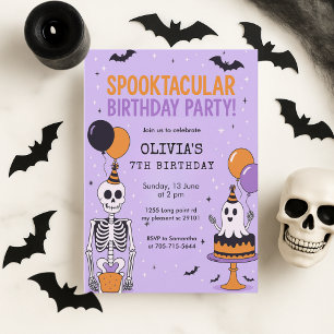 Convites Esqueleto Bonito e Fantasma de Aniversário