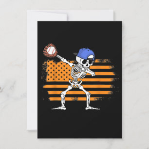 Convites Esqueleto Dabbing Beisebol Divertido Halloween