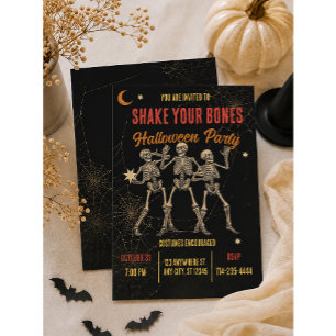 Convites Esqueleto Dançante Vintage Halloween