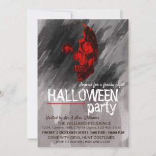 Convites Esqueleto de Aquarela Pintado de Arte Halloween