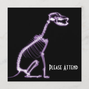 CONVITES ESQUELETO DE CÃO DE BOMBA DE RAIO X - ROPLE