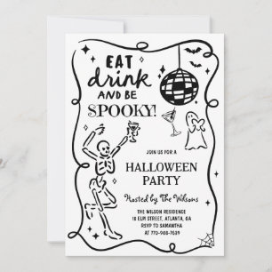 Convites Esqueleto Desenho Mão Estranho Halloween