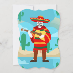 Convites esqueleto do cinco de maio