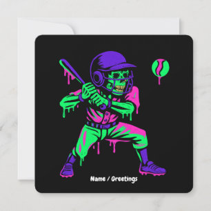 Convites Esqueleto Engraçado Rebateu Sorvete Pingando Beise