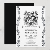 Esqueleto Floral Preto Branco Rosa Vine Casamento 