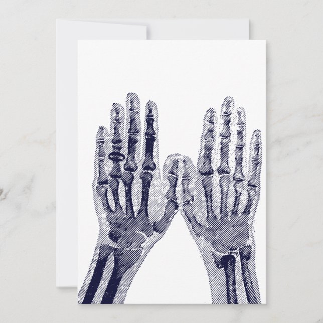 Convites Esqueleto Mãos Xray Imagem desenhando Anatomia Hum (Frente)