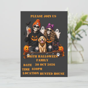 Convites Esqueleto Personalizado de Halloween Fique Assusta