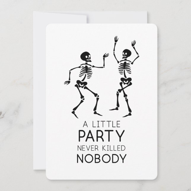 Convites Esqueletos dançantes contemporâneos de Halloween (Frente)
