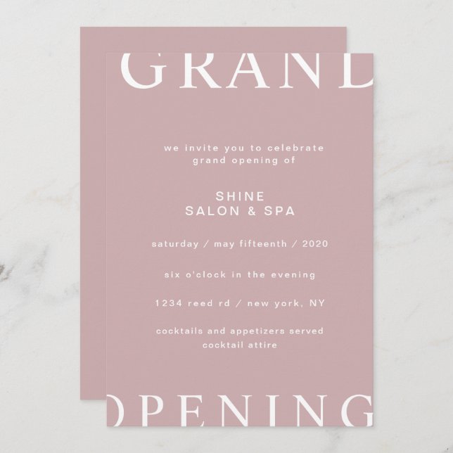 Convites esquema ultra-moderno roteiro elegante grande aber (Frente/Verso)