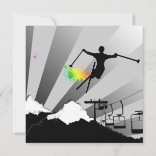 Convites esqui: fuga do pó do arco-íris