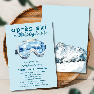 Convites Esqui Pós-Esqui Esportivo Inverno Aquarela Chá de 