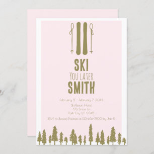 Convites Esquiar você mais tarde Festa de solteira de inver
