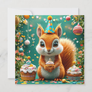 Convites Esquilo adorável de aniversário