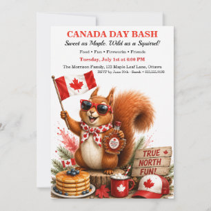 Convites Esquilo canadense engraçado Dia do Canadá Panquec