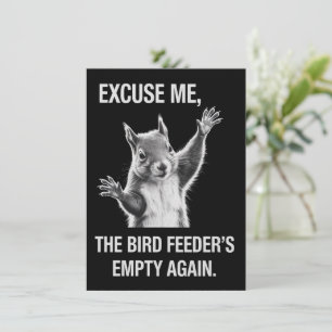 Convites Esquilo Com Licença, Comedouro de Pássaros Está Va