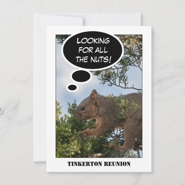 Convites Esquilo de Reunião Familiar Procurando Loucos (Frente)